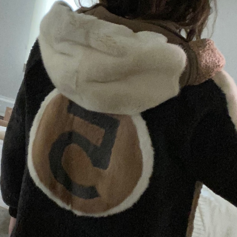 Shearling and mink coat